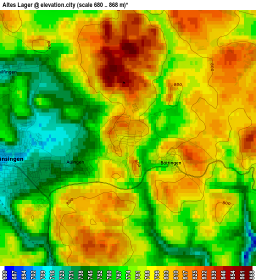 Altes Lager elevation map