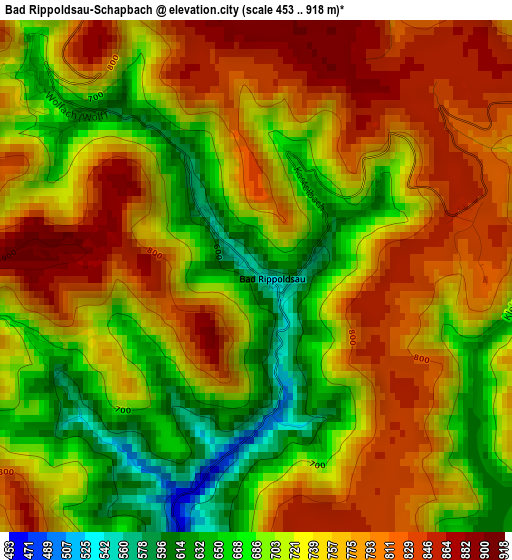 Bad Rippoldsau-Schapbach elevation map