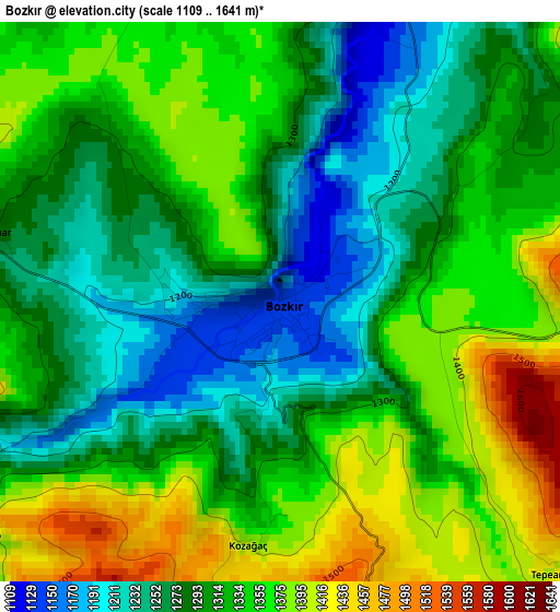 Bozkır elevation map