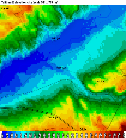 Taliban elevation map