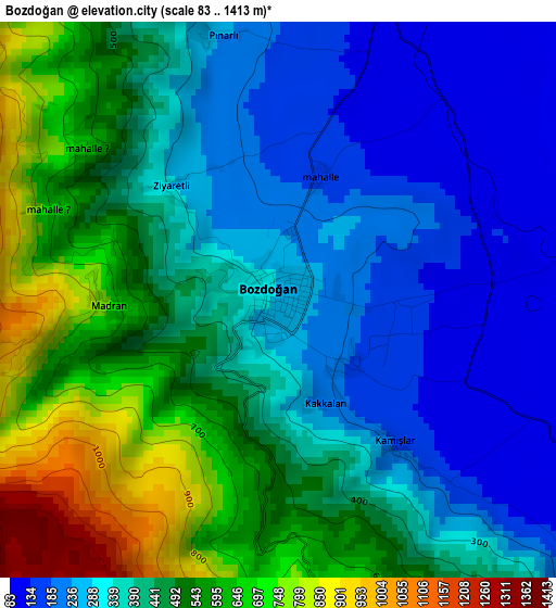 Bozdoğan elevation map