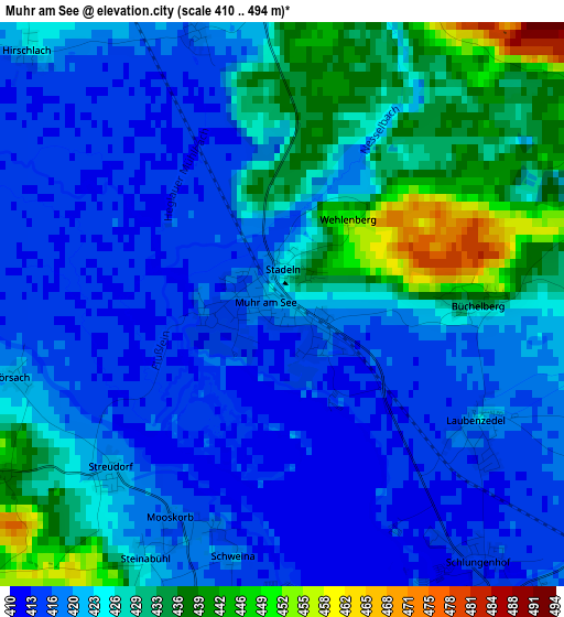 Muhr am See elevation map