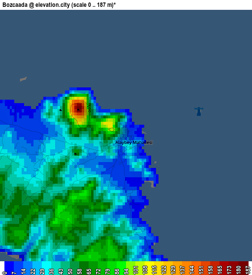 Bozcaada elevation map