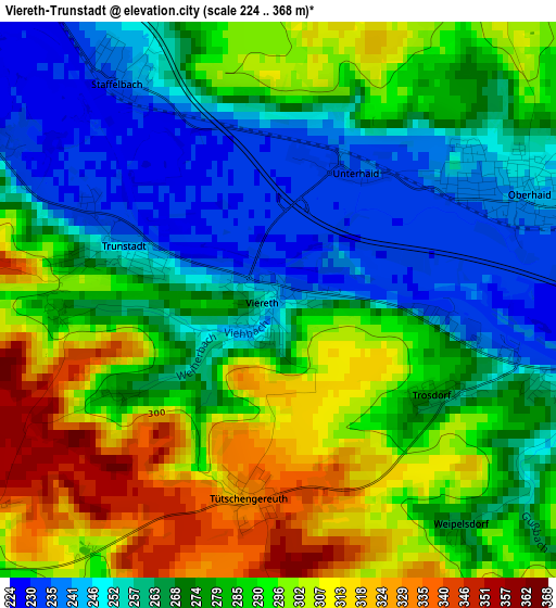 Viereth-Trunstadt elevation map