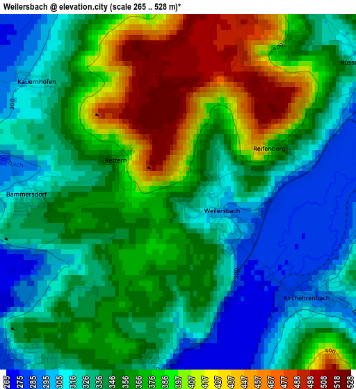 Weilersbach elevation map