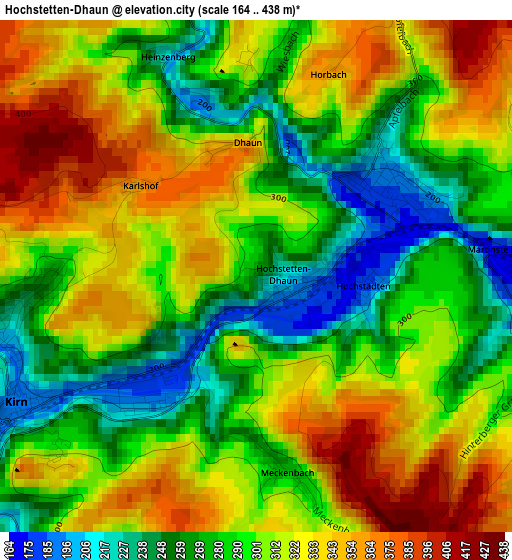 Hochstetten-Dhaun elevation map