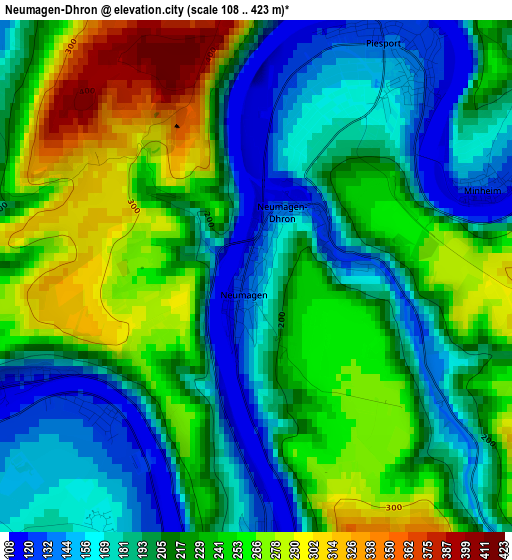 Neumagen-Dhron elevation map