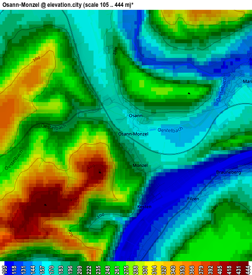 Osann-Monzel elevation map