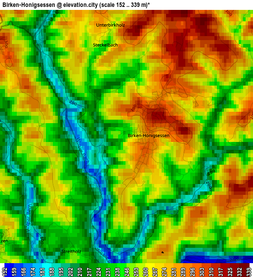 Birken-Honigsessen elevation map