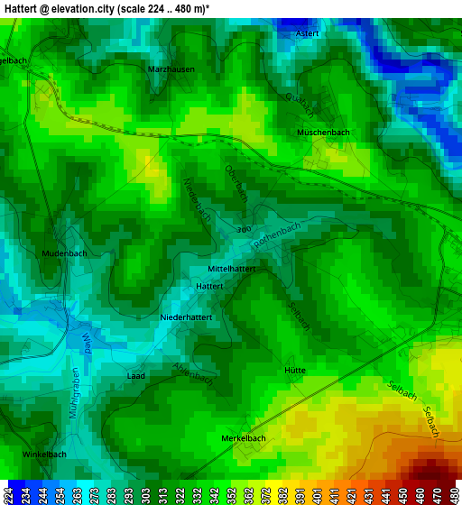 Hattert elevation map