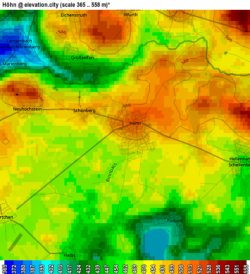 Höhn elevation map