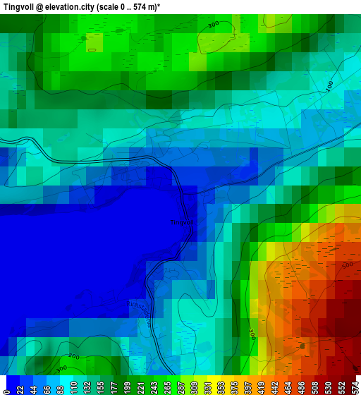 Tingvoll elevation map