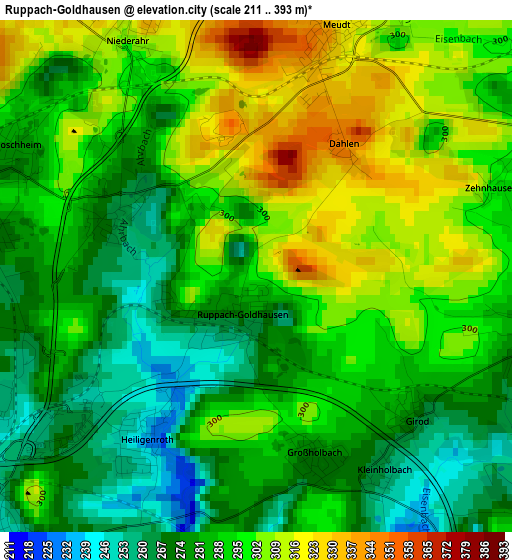 Ruppach-Goldhausen elevation map