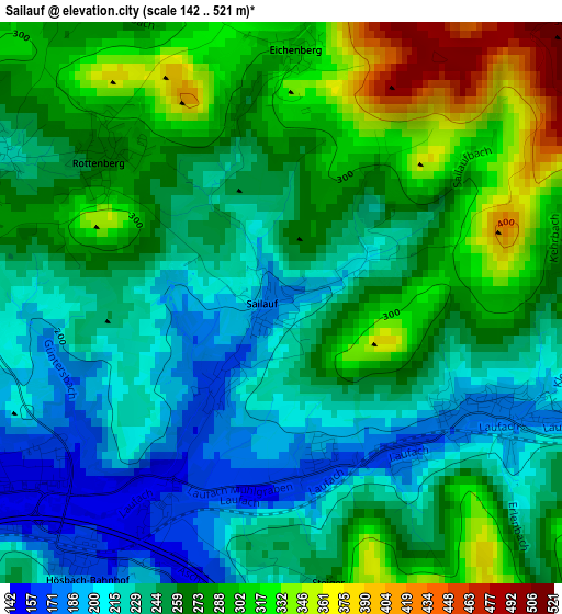 Sailauf elevation map