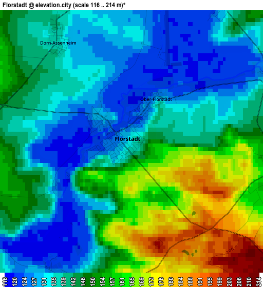 Florstadt elevation map