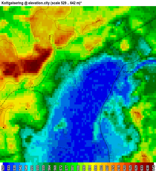 Kottgeisering elevation map