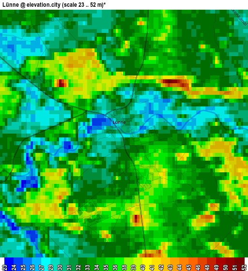 Lünne elevation map