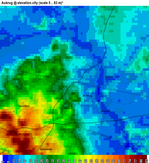 Aukrug elevation map