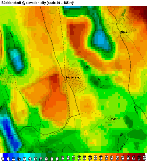 Büddenstedt elevation map