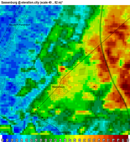 Sassenburg elevation map