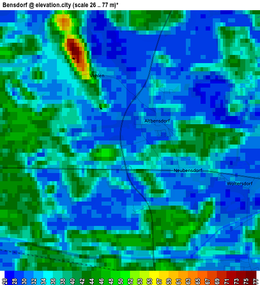 Bensdorf elevation map