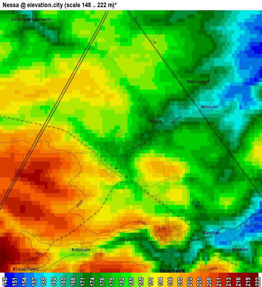 Nessa elevation map