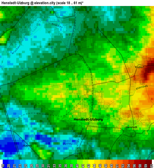 Henstedt-Ulzburg elevation map