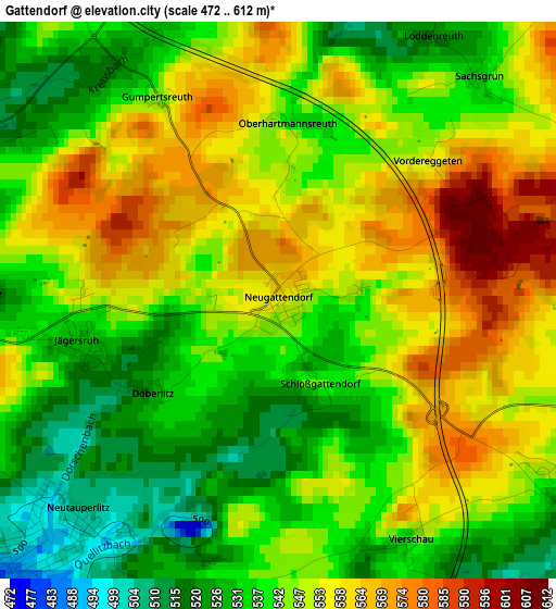 Gattendorf elevation map