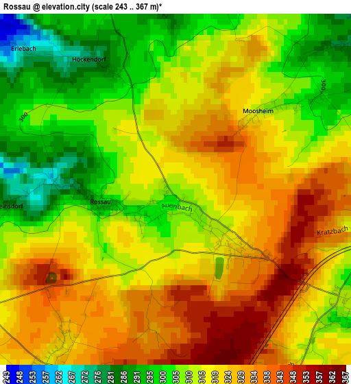 Rossau elevation map