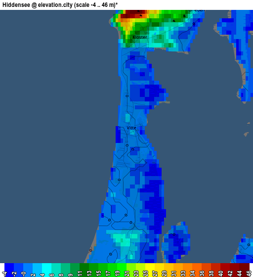 Hiddensee elevation map