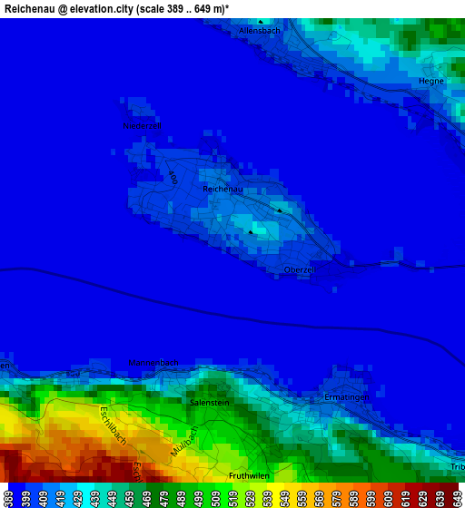 Reichenau elevation map