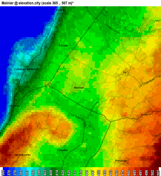 Meinier elevation map