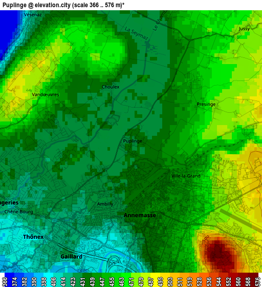 Puplinge elevation map