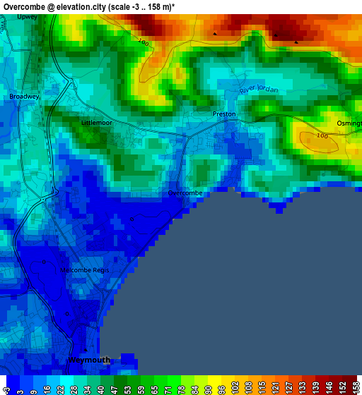 Overcombe elevation map