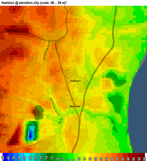 Hadston elevation map