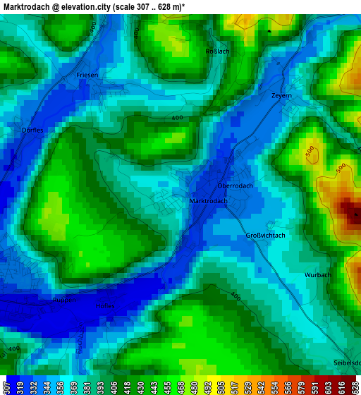 Marktrodach elevation map