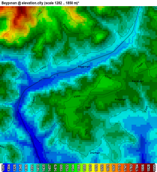 Beypınarı elevation map