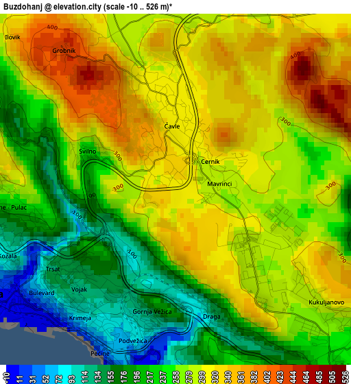 Buzdohanj elevation map