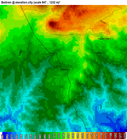 Belören elevation map