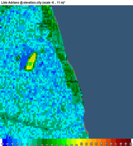 Lido Adriano elevation map