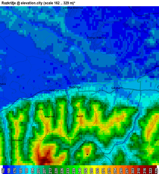 Razkrižje elevation map