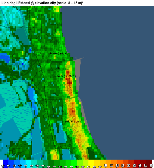 Lido degli Estensi elevation map