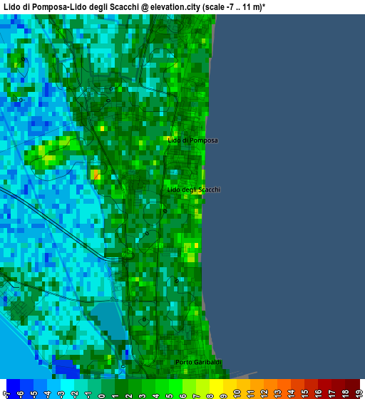 Lido di Pomposa-Lido degli Scacchi elevation map