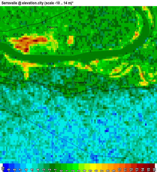 Serravalle elevation map