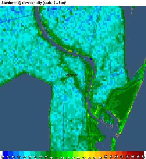 Scardovari elevation map