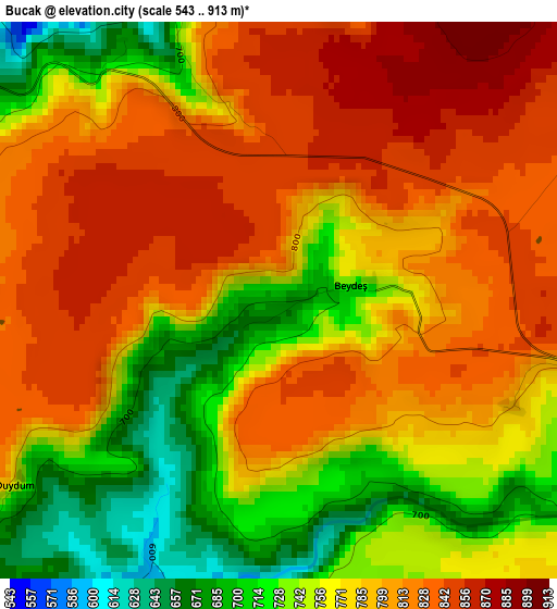 Bucak elevation map