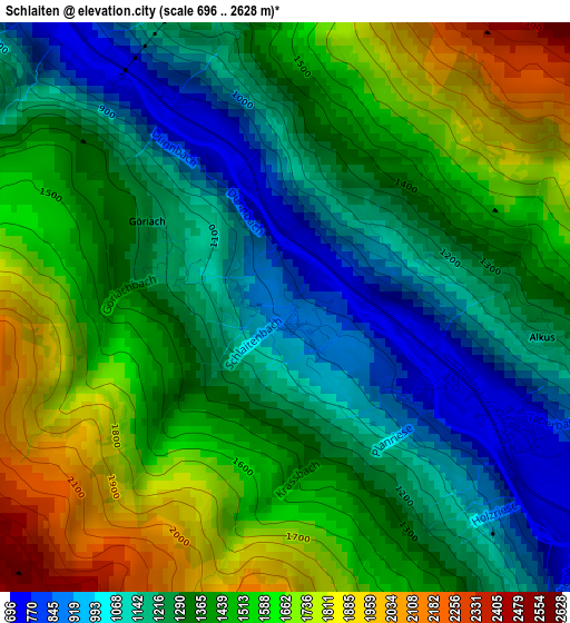 Schlaiten elevation map