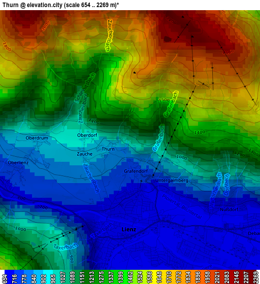 Thurn elevation map