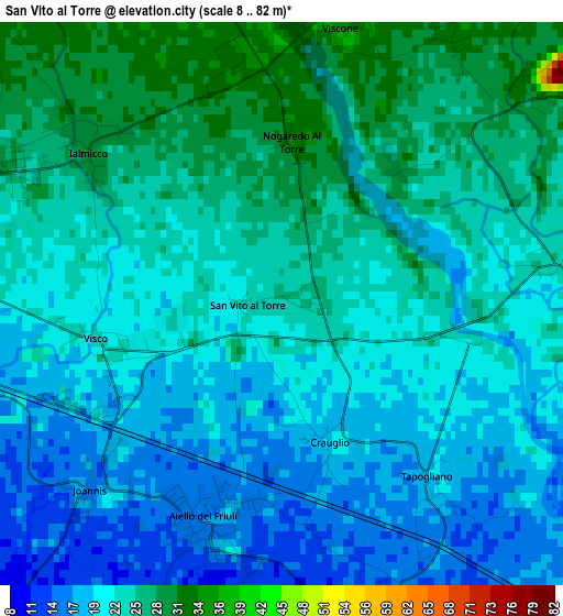 San Vito al Torre elevation map