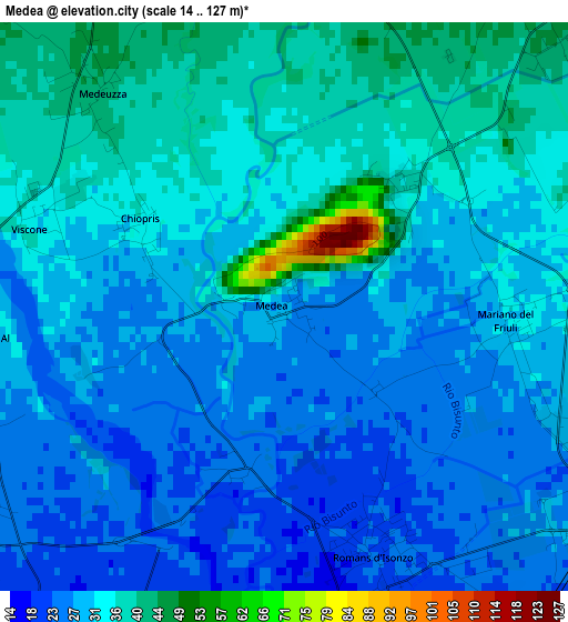 Medea elevation map